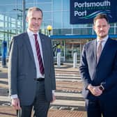Labour's shadow business minister, Bill Esterson with Portsmouth South MP Stephen Morgan, visiting the International Ferry Port, Portsmouth on  Friday 28th January 2022
Picture: Habibur Rahman