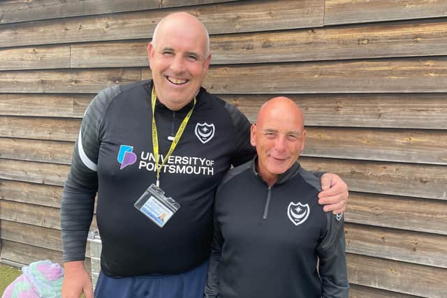 Shaun North (right) has replaced Kev McCormack as Pompey's kitman