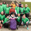 Pictured is: Lana with those fundraising for her.

Picture: Keith Woodland (060321-9)