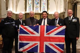 Alan Mak MP meets Falklands War veterans in Havant following the 40th anniversary parade.