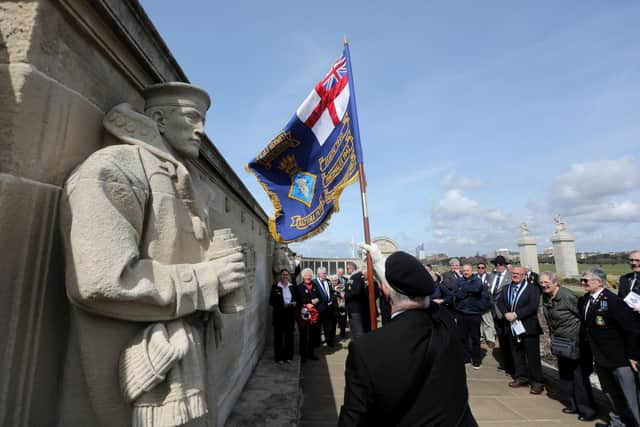 Gathering at the Southsea common Naval Memorial for the 80th anniversary of the sinking of HMS Hermes 9 Ceylon 1942.

Falklands 40, Hermes was the flagship of the fleet and the original Ensign will be on display.

35 years of the association founded by the survivors of the sinking of Hermes 9.

There will be two wreath laying services by our veterans on Sunday morning ETA 11.30 at Square Tower Falklands Memorial with full honours and at 12 noon Southsea common Naval Memorial Full Honours and wreath laying.

Pictured is action from the event.

Picture: Sam Stephenson.