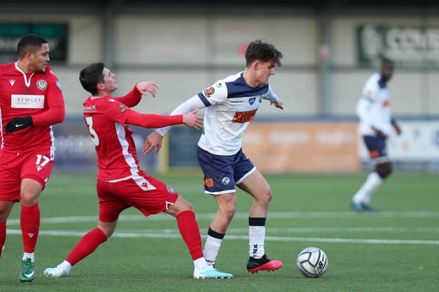 Hawks in action against Hungerford Town in the National League South earlier this month. One National League North chairman is saying all clubs have a 'moral obligation' to finish the 2020/21 season. Picture: Chris Moorhouse