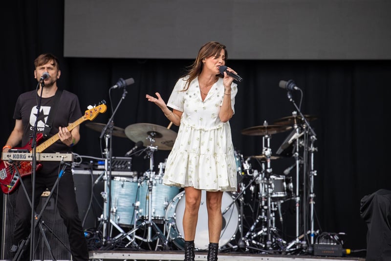 Natalie Imbruglia was the big lunchtime act on the Common Stage on Saturday afternoon. Photo by Alex Shute