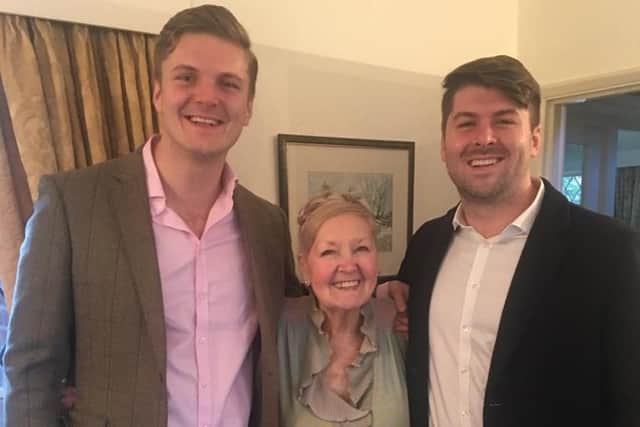 Lottie founders Will and Chris Donnelly with grandma Gloria
