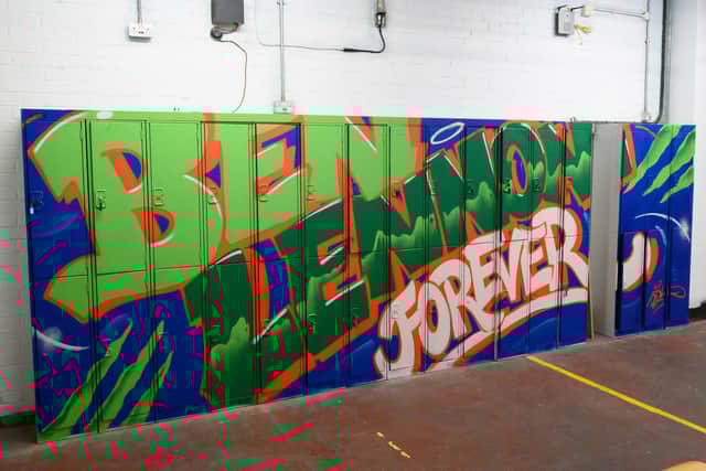 The Mural painted by 'Din City' aka Christopher Reeve.
Picture: Keith Woodland