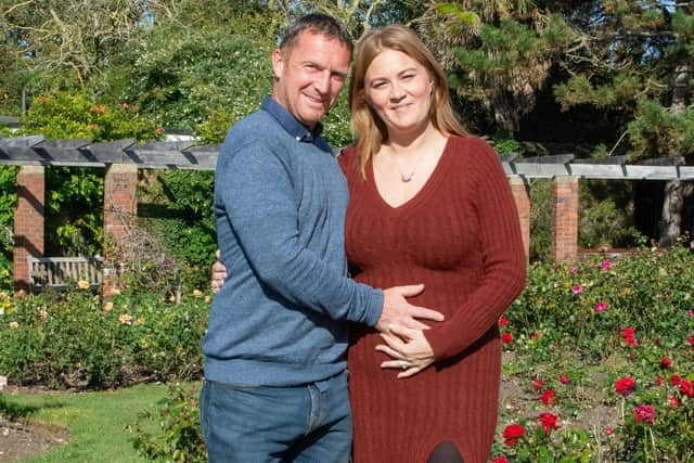 Sam and Alan Canaway from Portsmouth, started trying for a baby in 2013 and had several IVF cycles. They contacted Wessex Fertility and started treatment in 2019 but before their embryo transfer it was all halted due to Covid 19. They weren't sure whether to try again but Sam had her embryo transfer in July 2020 and she is now pregnant.

Picture: Emma Terracciano 