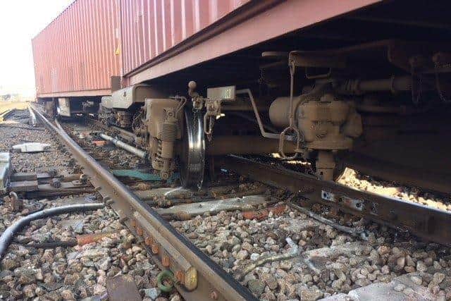 The derailed freight train at Eastleigh. Picture: Network Rail