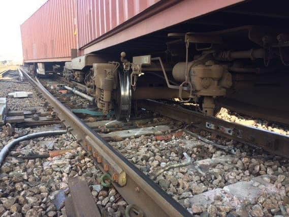 The derailed freight train at Eastleigh. Picture: Network Rail