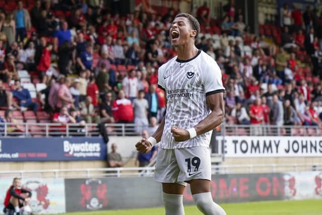Pompey striker Kusini Yengi is back in contention for the clash with Port Vale on Saturday after his injury lay-off. Pic: Jason Brown.