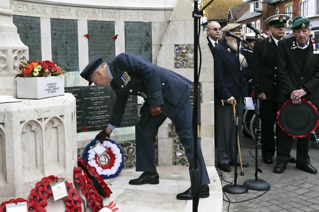 Havant Remembrance event as wreaths are laid at the war memorial
Photo: Barry Zee