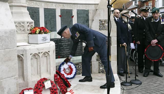 Havant Remembrance event as wreaths are laid at the war memorial
Photo: Barry Zee