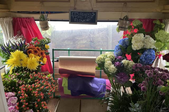 Claire Lester, of Claire's Floristry, which operates from a caravan in Bedhampton 