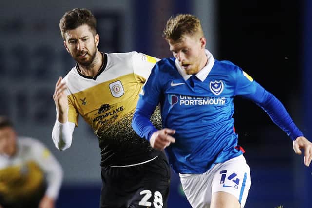 Andy Cannon in action against Crewe. Picture: Joe Pepler