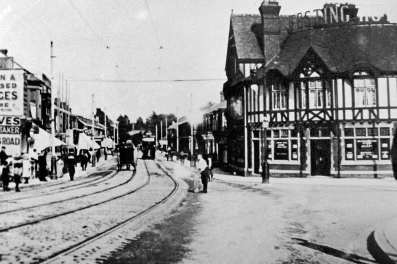 A very early pre 1912 photograph taken from the Albert Road bridge over the East Southsea railway. The Festing Hotel is to the right.