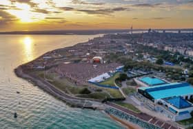 An aerial shot of crowds at Victorious Festival in 2019. Picture: Shaun Roster/www.shaunroster.com