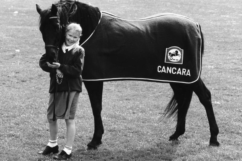 Lloyds Bank famous black horse Cancara paid his first ever school visit to Hayling Island School. The News PP4401