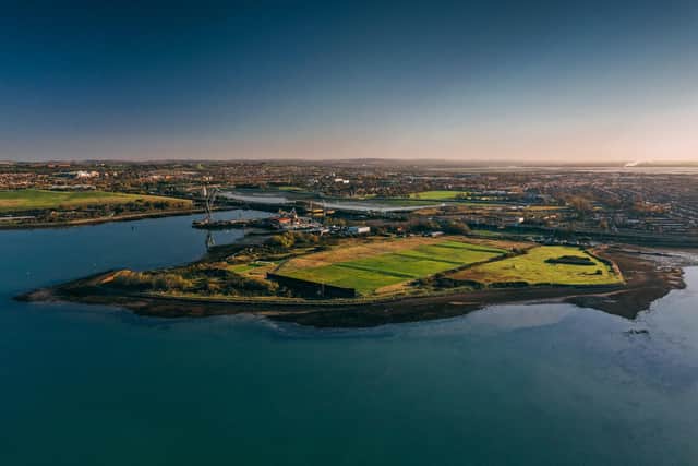 Aerial view of the Tipner West site as it is currently. Photo: © Strong Island