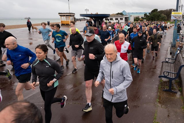 The field sets off at the start of the Southsea parkrun. Picture: Keith Woodland (010421-13)
