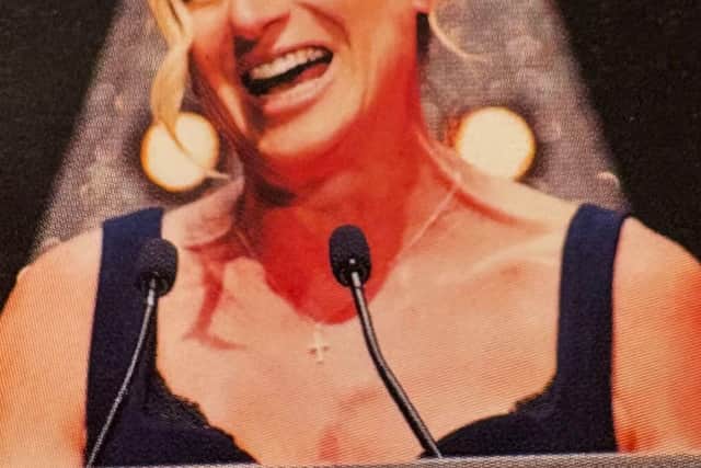 Samantha’s impromptu acceptance speech she glows with pride.