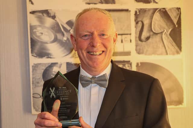 Mark Pembleton after being given the Lifetime Achievement Award at The News Business Excellence Awards Picture: Alex Shute