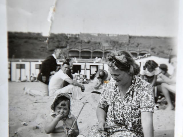 Janette enjoying the beach when she was younger
