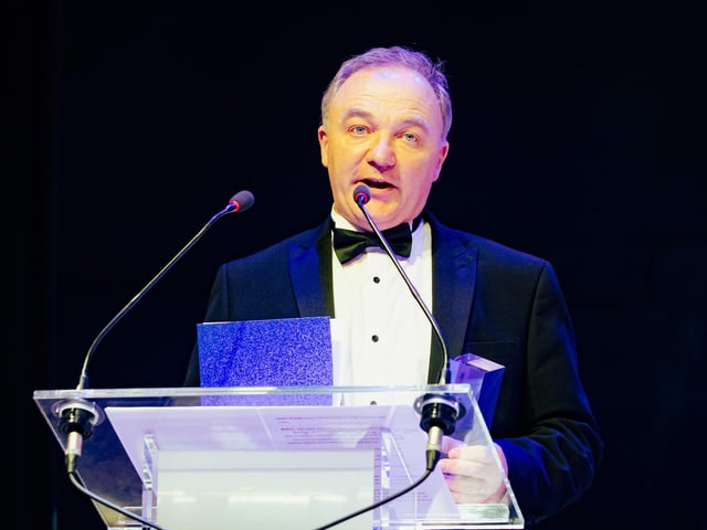 David Williams, of Wightlink Ferries, announces the winner of the  Visitor Attraction/Event of the Year.  Picture: Keith Woodland (270321-133)