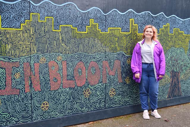 Skyla by her artwork Picture: Portsmouth City Council