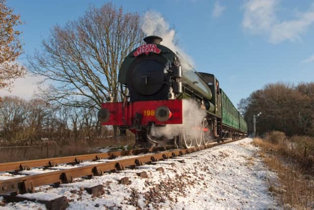 The Santa Special train at the Isle of Wight Steam Railway.