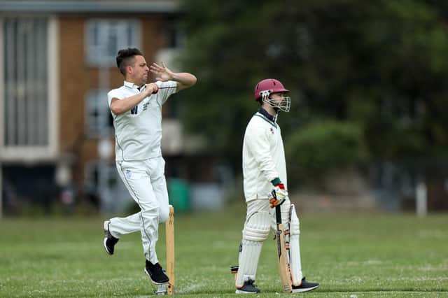 Jamie Nottage, pictured in bowling action, scored a century for Bedhampton Mariners 2nds in a Hampshire League victory.
Picture: Chris Moorhouse