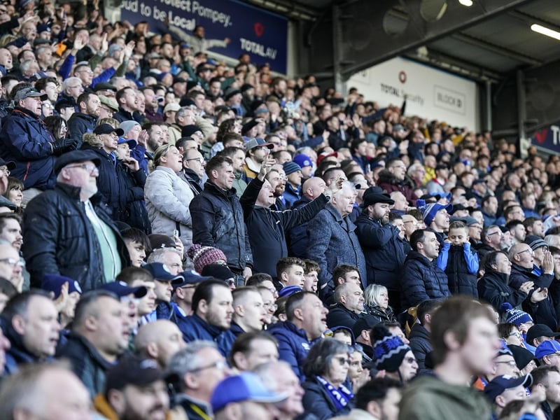 Saturday's attendance was Pompey's biggest in 14 years, surpassing the total for the recent Reading game.