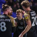 Former Arsenal youngster Zak Swanson is congratulated for his goal against Ipswich in this season's Papa John's Trophy