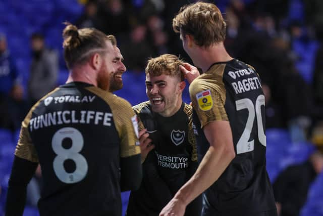 Former Arsenal youngster Zak Swanson is congratulated for his goal against Ipswich in this season's Papa John's Trophy