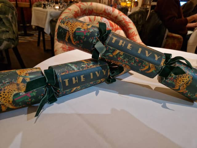 A pair of tastefully posed Christmas crackers at The Ivy in the Lanes
