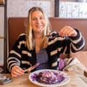 I tried North End’s purple pancakes for Pancake Day at Justasia - and it did not disappoint. 
Pictured: Hollie Busby at Justasia
Picture Habibur Rahman