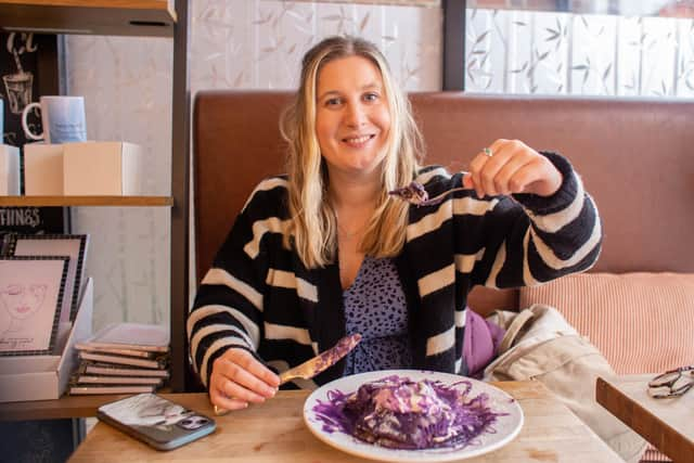 I tried North End’s purple pancakes for Pancake Day at Justasia - and it did not disappoint. 
Pictured: Hollie Busby at Justasia
Picture Habibur Rahman