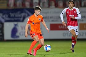 Alfie Stanley faces Cheltenham in the Papa John's Trophy in December 2020. Picture: Nigel Keene/ProSportsImages