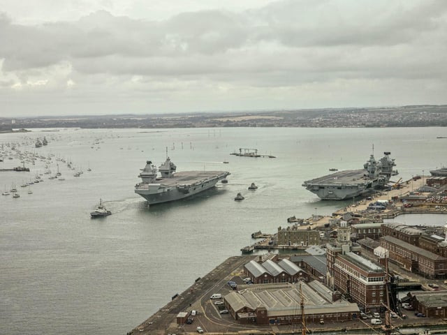 HMS Queen Elizabeth leaving Portsmouth on Monday, September 2, 2024 Picture: Habibur Rahman