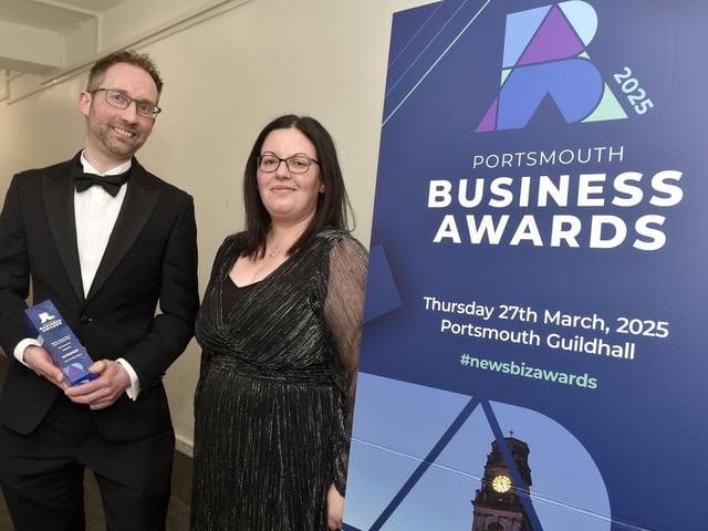 Ross Fairbrother and Charlotte Harding from The D Day Story who were winners of the Visitor Attraction/Event of the Year award.  Picture: Sarah Standing (270325-1295)