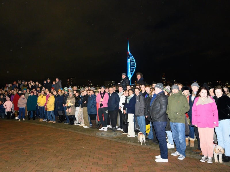 Friends and family of Elin Martin gathering for the vigil.