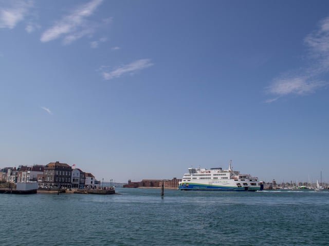HMS Prince of Wales leaving Portsmouth on Friday 2nd August 2024Pictured: View of HMS Prince of Wales going past Spice IslandPicture: Habibur Rahman