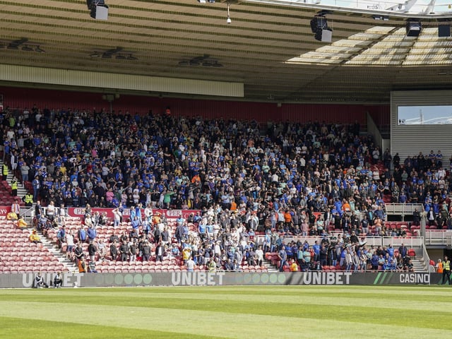 1,664 Pompey fans made the trip to Teeside.