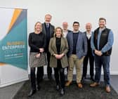 Pictured at Portsmouth City Council’s City Buildings Enterprise Centre in Commercial Road, Portsmouth, are representatives of the business sponsors of Portsmouth & South Coast Business Week, from left: Kym Loveitt, Liberty Recruitment; Ross McNally, Hampshire Chamber; Tatum Isaacs, SLR Recruitment; Louis Howlett, Blake Morgan; Seb Martin, Flude Property Consultants; Aaron Butson, Hampshire Chamber’s Portsmouth Business Strategy Group; and Daniel O'Brien, Citrus FM.