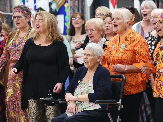 The Pitchpipers celebrated their 50th anniversary on Turesday, March 31, 2026 at Christ Church Hall in Cosham.
Pictured is: (seated) Julie Francis (72) from Cosham, former member of The Pitchpipers.
Picture: Sarah Standing (310326-2250)