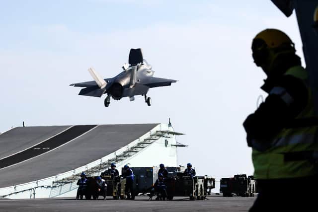An F-35 from 207 Squadron launches from HMS Prince of Wales. Photo: Royal Navy