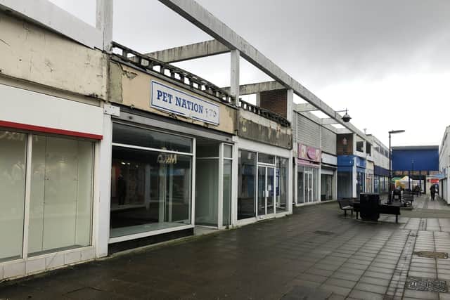 Wellington Way in Waterlooville, where the majority of the units are empty due to businesses shutting down from lack of trade.