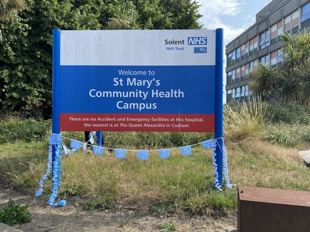 St Mary's Community Health Campus has been covered in bunting and knitted installations to celebrate the NHS turning 75 years.