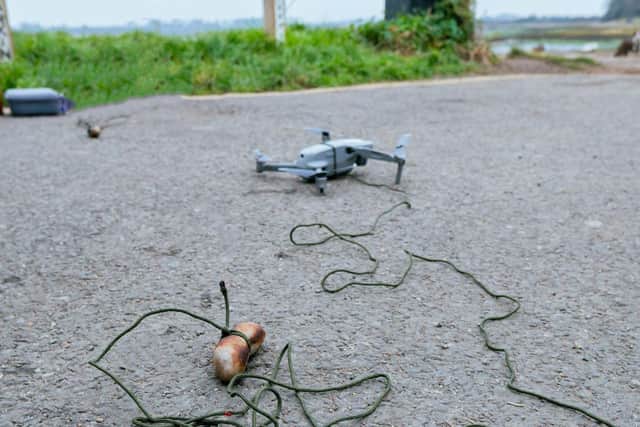 Search teams attached sausages to drones to try and entice missing Millie the dog out of her hiding space.
