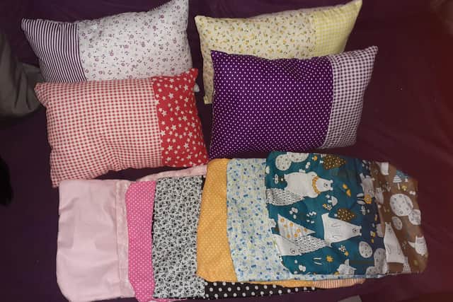 Some of the cushions Rosie has made so far