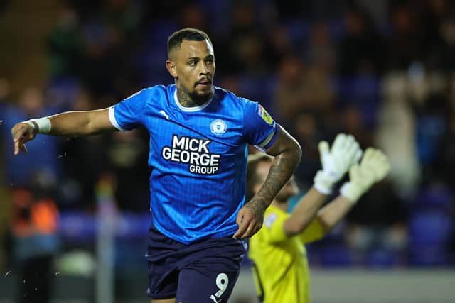 Jonson Clarke-Harris has been transfer-listed by Peterborough despite finishing the 2022-23 season as League One's top scorer    Picture: David Rogers/Getty Images