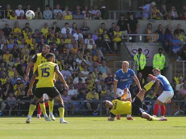 Adrian Segecic opens the scoring against Oxford United. Picture: Alun Roberts/ProSportsImages